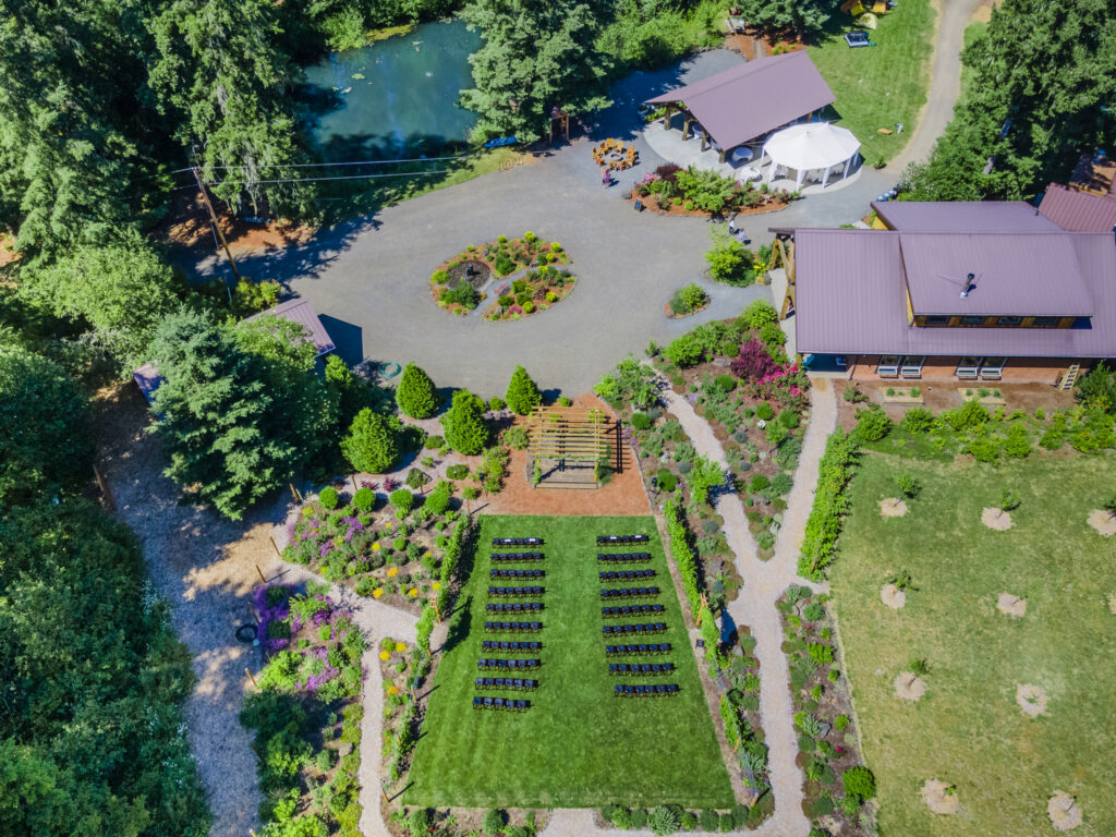 Drone Above Wedding Garden